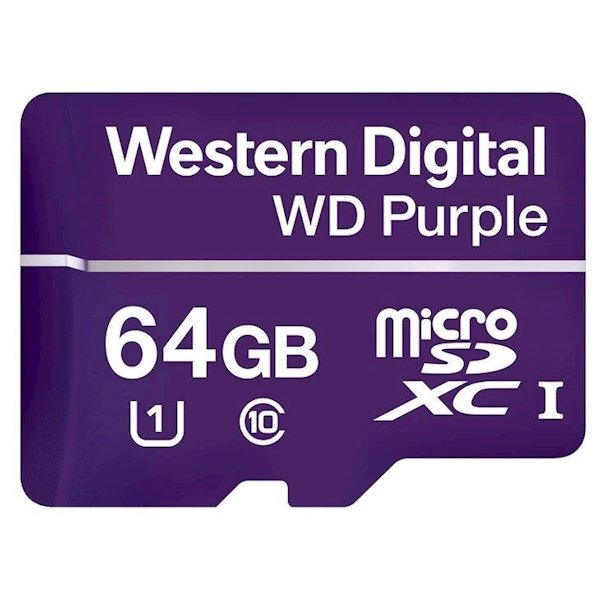 WD Purple 64GB microSD de supraveghere, WDD064G1P0C WD Purple 64GB microSD de supraveghere, WDD064G1P0C