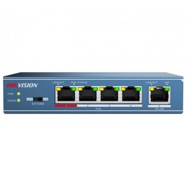 Hikvision DS-3E0505P-E, 5 porte Po, 4x PoE, Gigabit non gestito Hikvision DS-3E0505P-E, 5 porte Po, 4x PoE, Gigabit non gestito